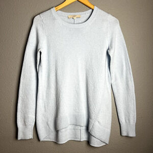 Ann Taylor Loft Sweater Women's Small Blue Cotton Knit Long Sleeve Cozy Pullover